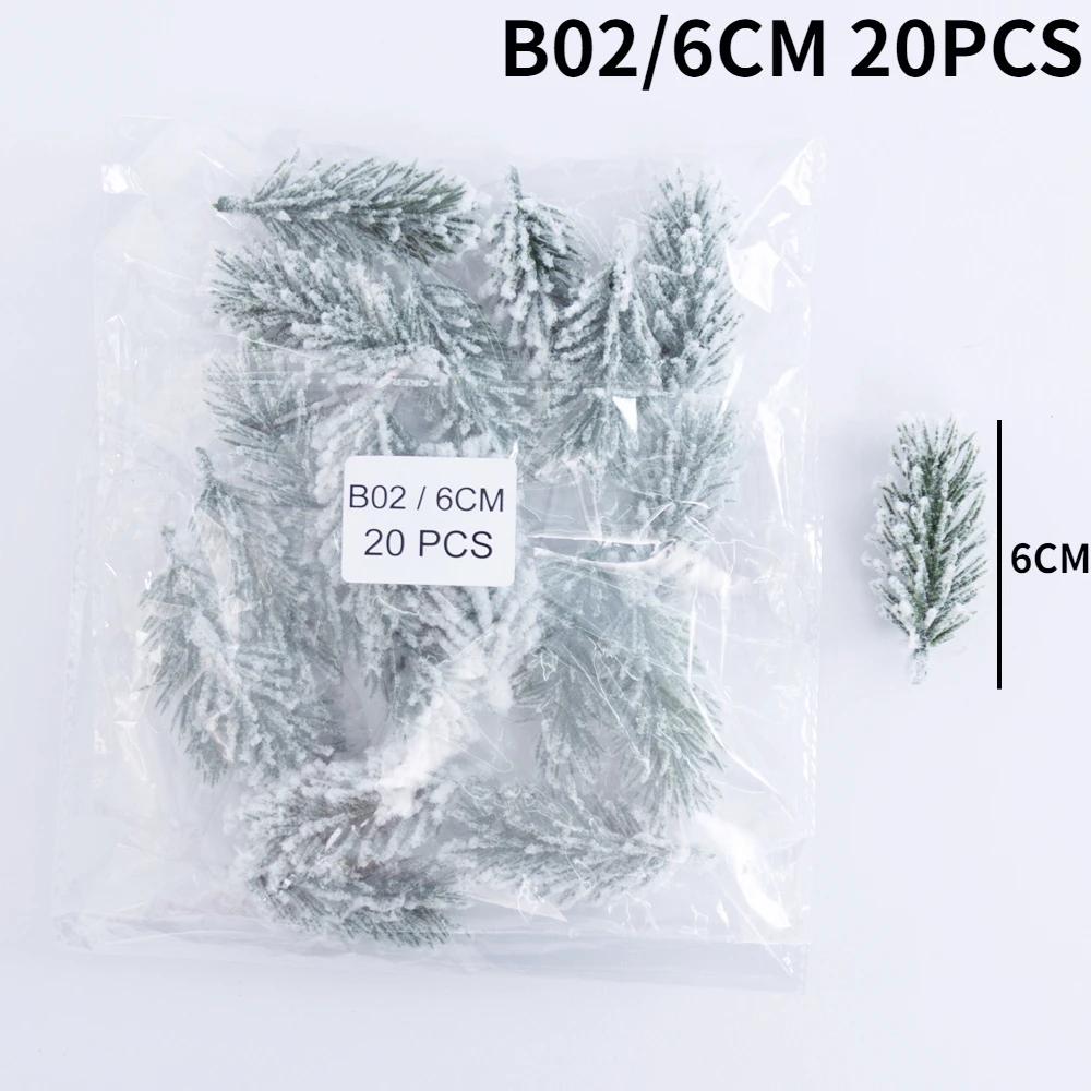 10/20Pcs Mini Artificial Pine Branches DIY Artificial Fir Branch Decoration Gift Candy New Year Christmas Decoration 2025