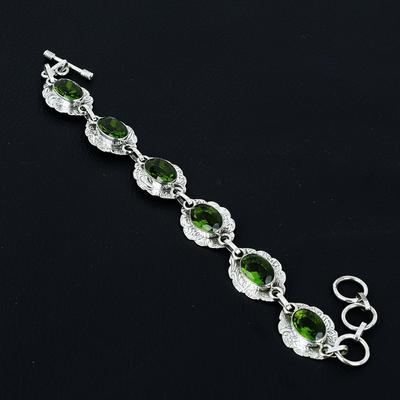 Peridot βραχιόλι Πράσινο Peridot πολύτιμος λίθος Χειροποίητο βραχιόλι από ασήμι 925 βραχιόλι Peridot βραχιόλι για δώρο, βραχιόλι Birthstone, για τη μητέρα