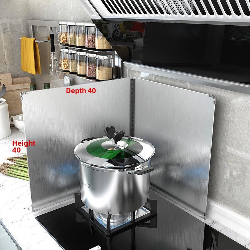 Oil Baffle Kitchen Stainless Steel Oil Baffle Thickened High Temperature Gas Stove Heat Insulation Plate Easy To Clean