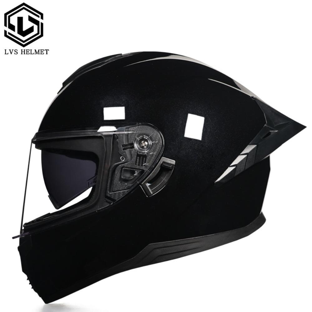 DOT Full Helmet Double Mirror Helmet Men's Four-season Universal Hard Hat Female Knight Locomotive Double Lens