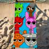 Cartoon S-Sprunki Pattern Towel Soft Pool Gift For Travel Gym Shower Camping Quick Dry Sports Large Beach Towel