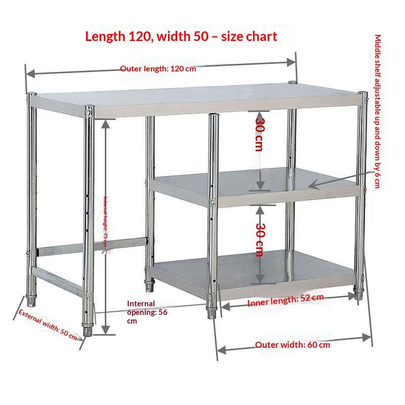 1Pcs Gas Cooktop Rack, Stainless Steel Kitchen Storage, Floor-to-ceiling Three-layer Functional Kitchenware, Thickened Storage
