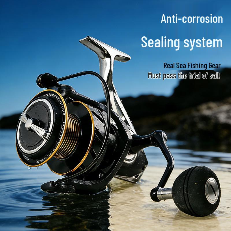 Cross-border Long-casting Gapless Spinning Reel with Slanted Mouth, Metal Line Cup and Foot Base for Anchor Fishing