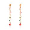Brincos de Borla 'HAPPY' de Zircônia de Cristal Colorido de Natal para Mulheres Joia Acessório para Festa de Festival Presente