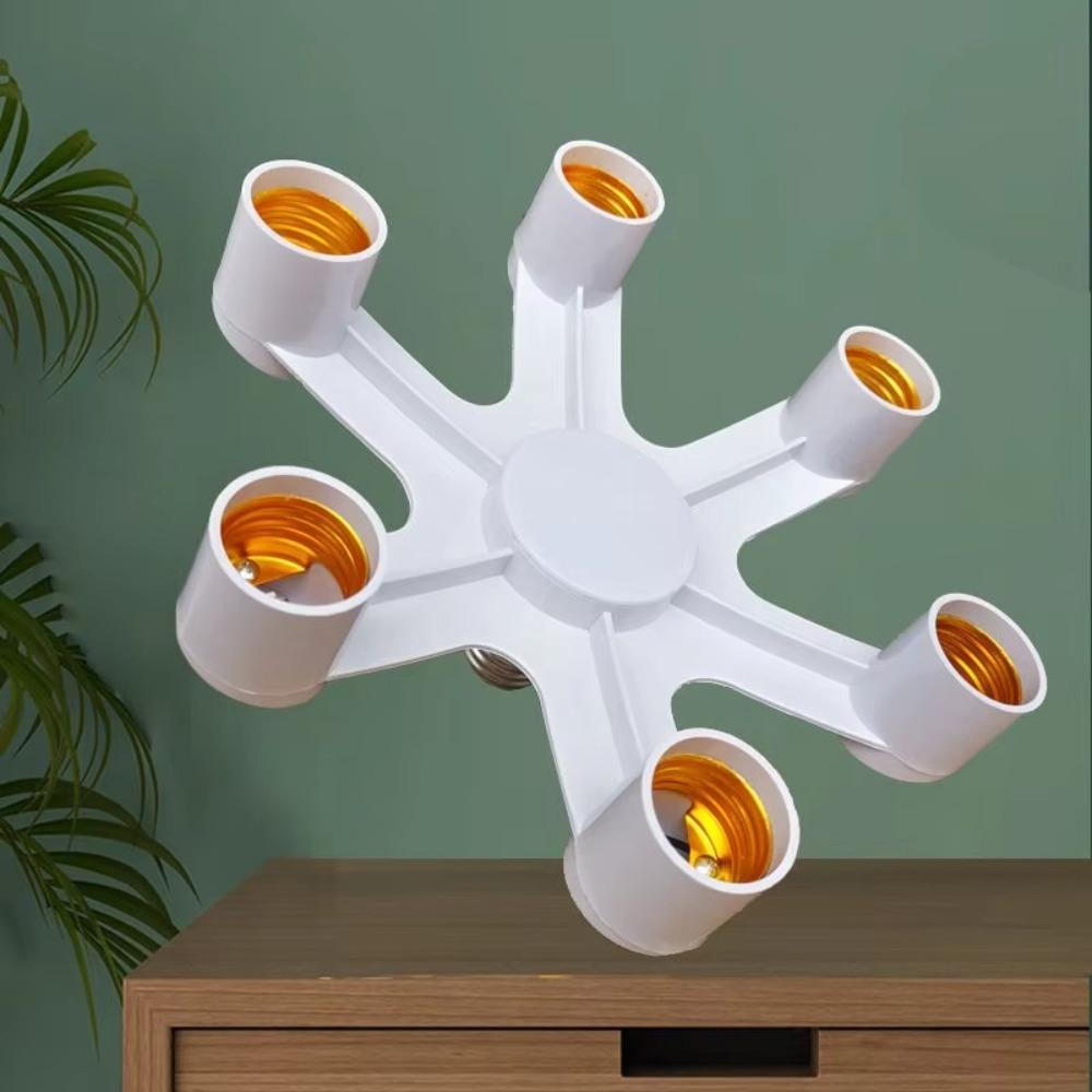 

Plastic lamp head holder E27 Splitter Heads Branch Holder Living Room Bedroom Kitchen 5