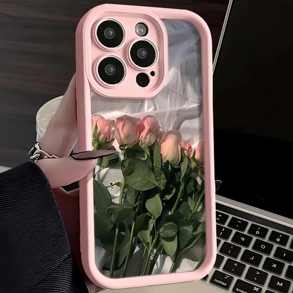 Rose Skin Feeling Shell High-end for IPhone15 Mobile Phone Case for Apple 14/13 All-inclusive