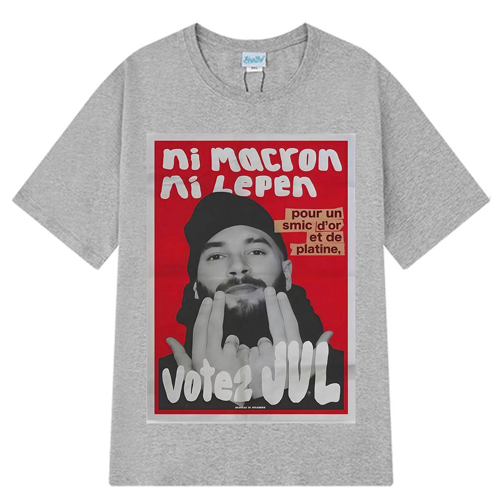 

French Rapper Vote JUL Fashion Graphics T-shirts Men Women Hip-hop T-shirt Short-sleeved Casual Oversized T Shirt Streetwear 4XL
