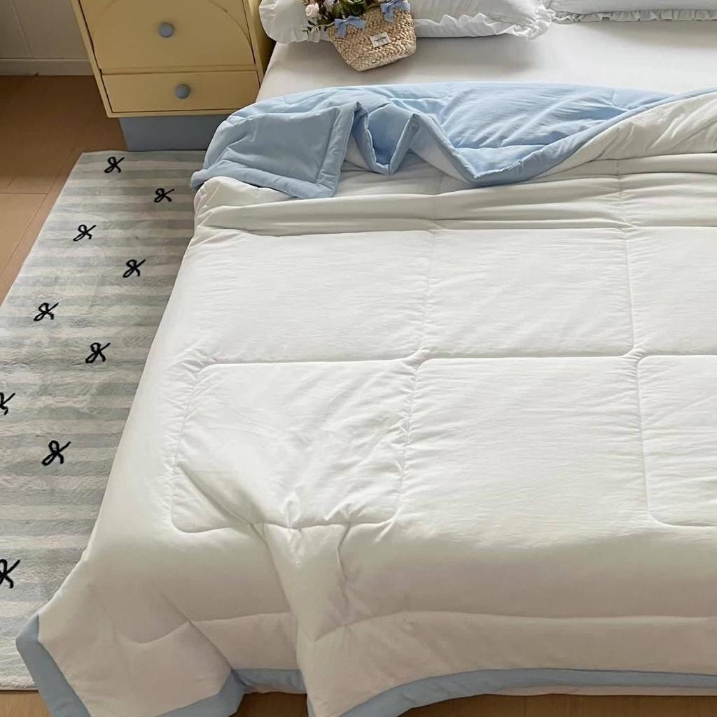Cute Bean Summer Quilt: 2026 Solid Color, Cool Air Conditioning Blanket, Perfect Gift