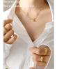 18K Gold Plated Bamboo Lotus Pod Pendant Necklace - European & American Niche Design, Personalized Titanium Steel Jewelry