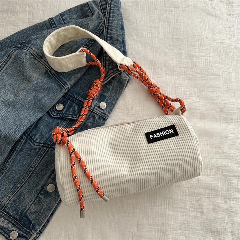 Cotton Pillow Crossbody Bag for Women Solid Color Shoulder Handbag