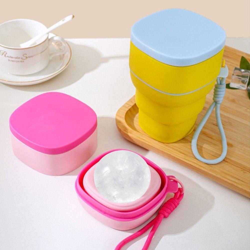 Silicone Ice Hockey Cup with Lanyard Ice Ball Maker Mold Straw Water Cup  for Home&Travel