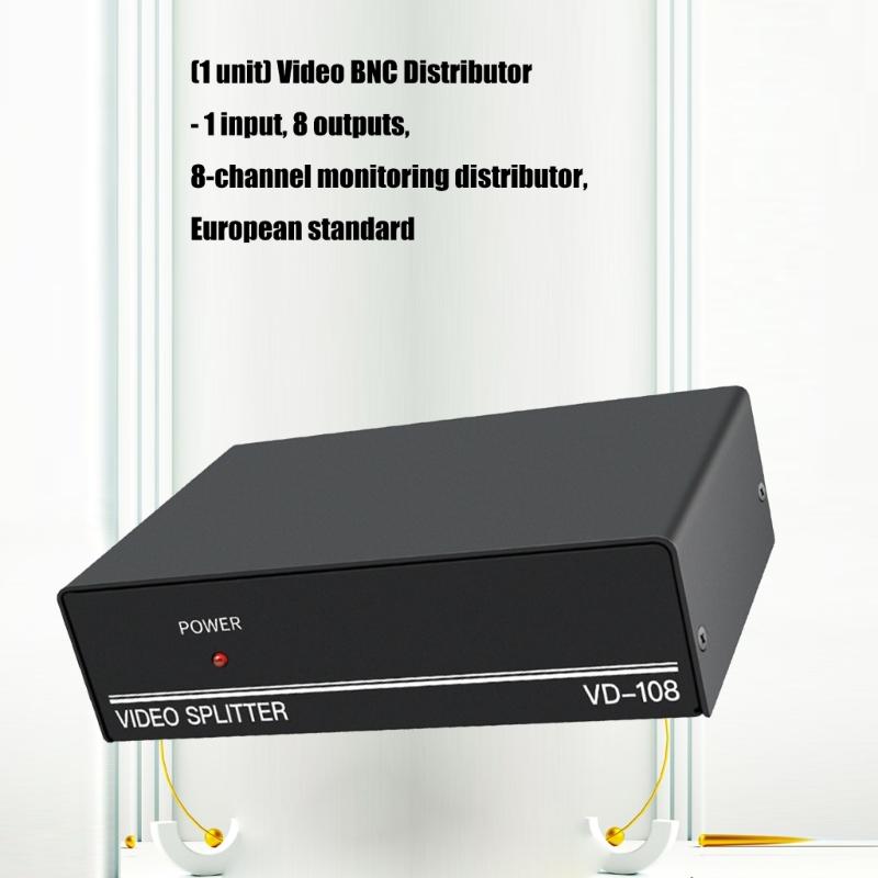 Professional 1 Input 8Output BNC Video Splitter BNC Video Distribution Ideal For Security Camera Systems Industrial Use