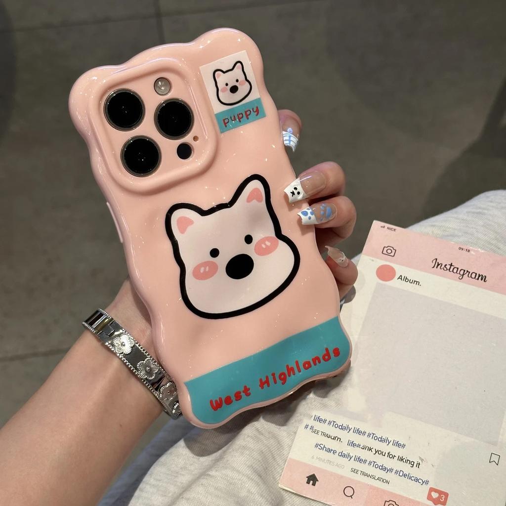 Cute Animal Avatar for iPhone16/17 Mobile Phone Case 15pro Wave Cloud 13 Bubbles 12 Women 14 Soft