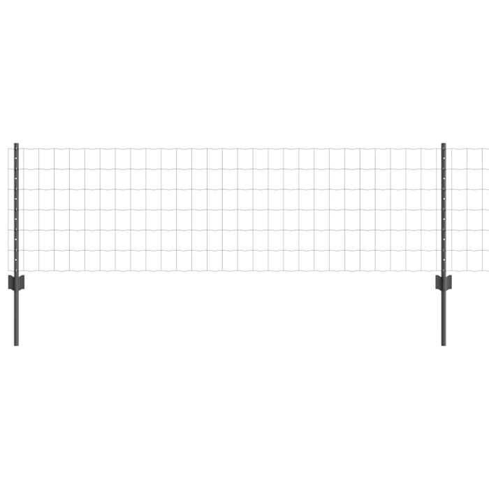 VidaXL Clôture Euro avec 11 poteaux U Gris 0,6x25 m Acier 3336110