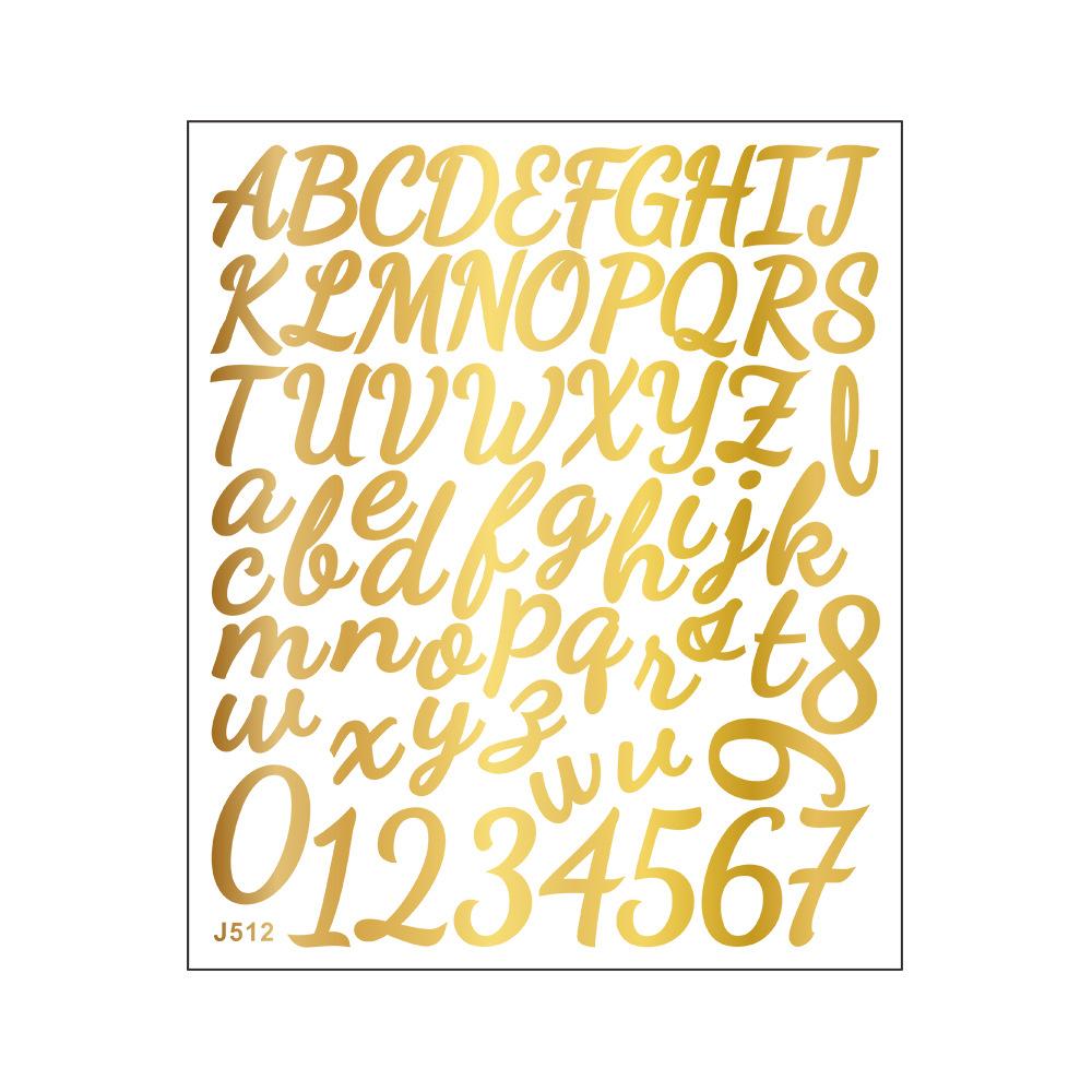 Diy Handwritten English Letter and Number Combination Account Book Envelope Beautification and Decoration Small Stickers