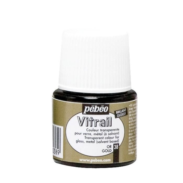 Pebeo Vitrail Paint - Gold - 45ml - Transparent - Glossy