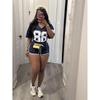 2024 Summer European and American New Loose Simple and Versatile Sports Letters Print Short sleeve Shorts Set Women clothes