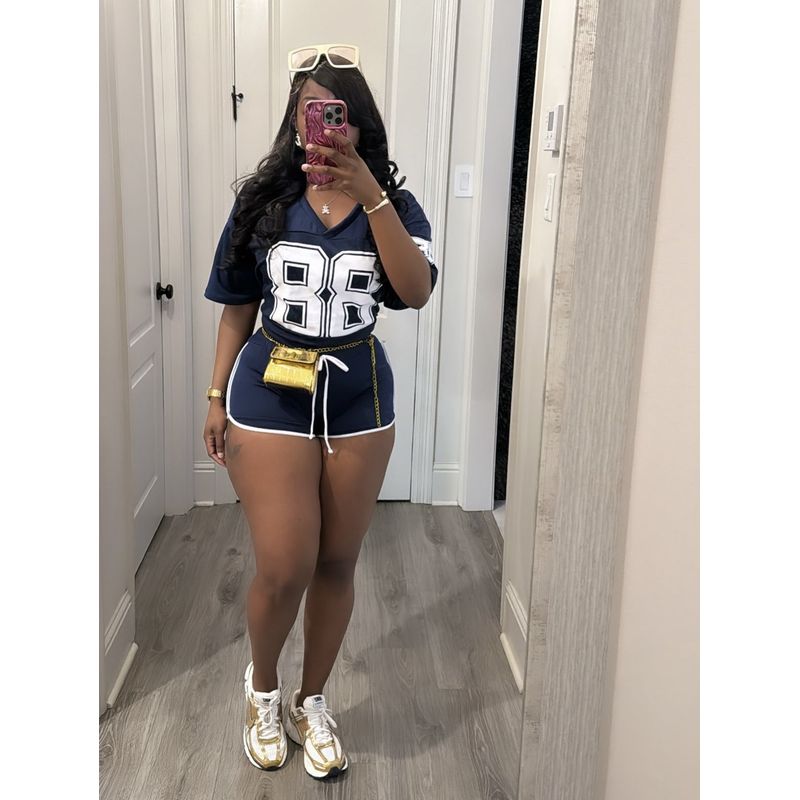 2024 Summer European and American New Loose Simple and Versatile Sports Letters Print Short sleeve Shorts Set Women clothes