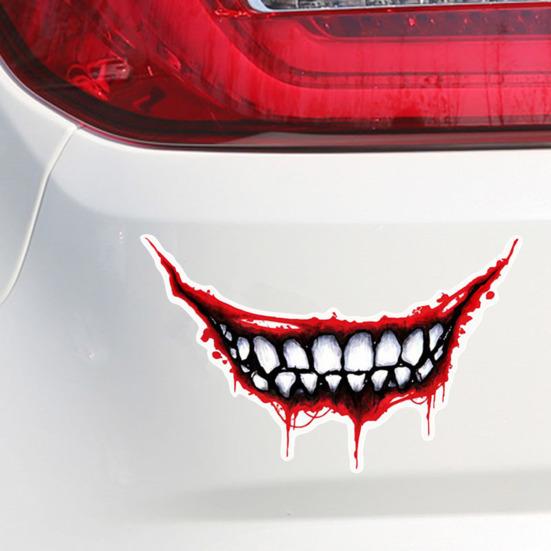 Car Sticker Waterproof Lips Shape Fadeless Eye-catching Big Mouth Pattern Easy To Apply Eco-friendly Motorcycle Helmet Halloween Stickers for Car