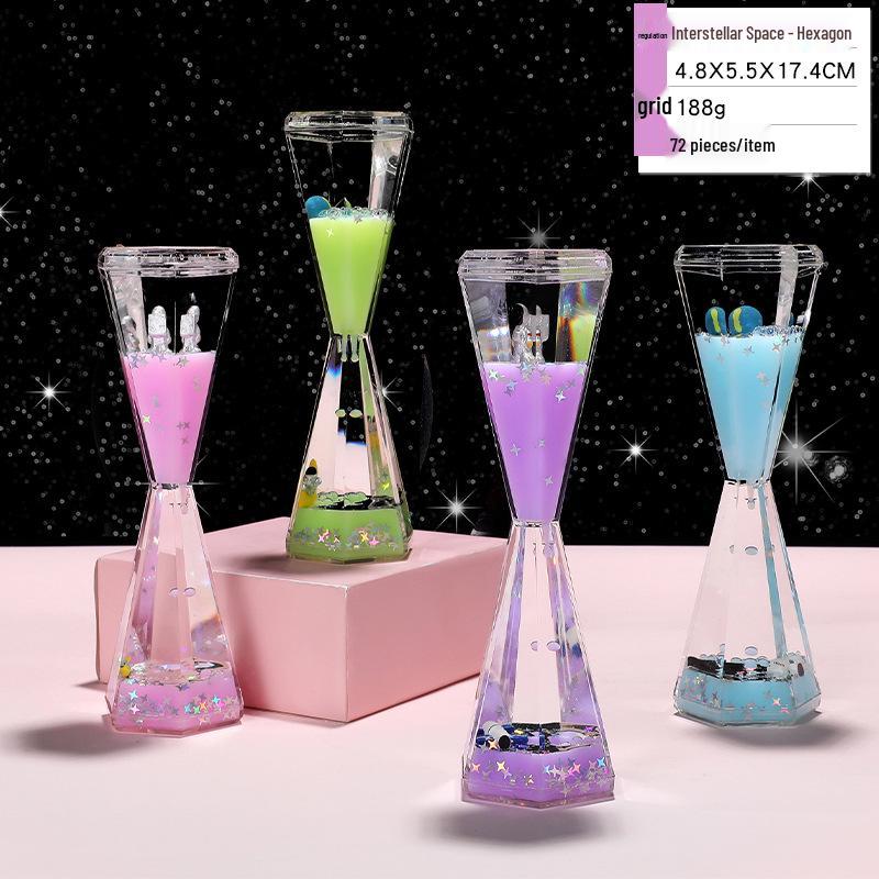 Creative Astronaut Liquid Sand Timer: Starry Sky Oil Drop Decompression Toy Mixed Style