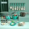 High Quality Christmas Gifts for Girls Kids Kitchen Cooking Toy Set Play Food With Pots Pans Cookware Play Role Playing Toys