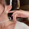 Sterling Silver Rhinestone Flower Stud Earrings - Elegant, Three-Dimensional Design for a Personalized Touch