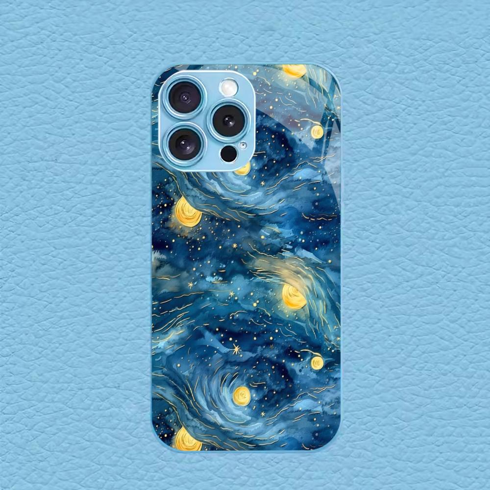 Starry Sky New Hot-selling Protective Case Phone Case Metallic Paint Glass PhoneCase for iPhone 17 16 15 14 13 12 11pm Pro Plus