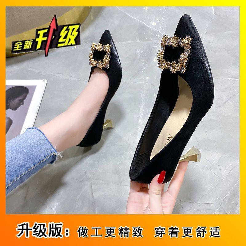 

French foot cover versatile temperament high shoes women stiletto single shoes 2025 autumn new Internet celebrity Muse high heels women 34