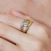 Bague - LUXENTER - Denan - alliage métallique - or jaune 18 carats - zircone 17 mm