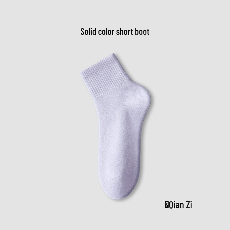 Women's Mid-Calf Pure Cotton Socks - Odor-Absorbing, Sweat-Wicking, Anti-Pilling for Spring & Summer