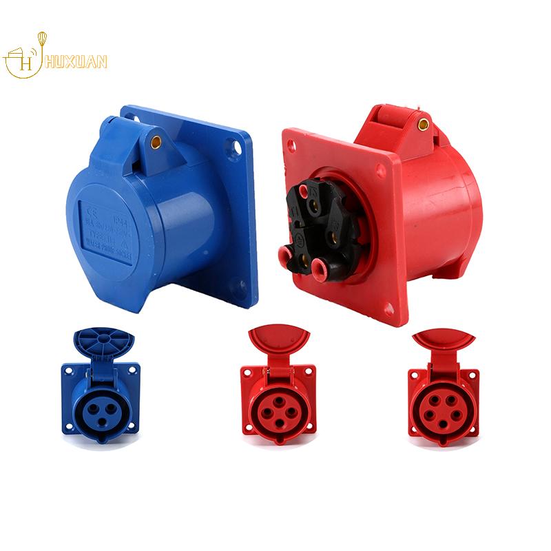 1 Piece 3PIN 4PIN 5PIN Industrial Plug And Socket Waterproof Connector 16A/32A Electrical Connection Wall Mount Socket