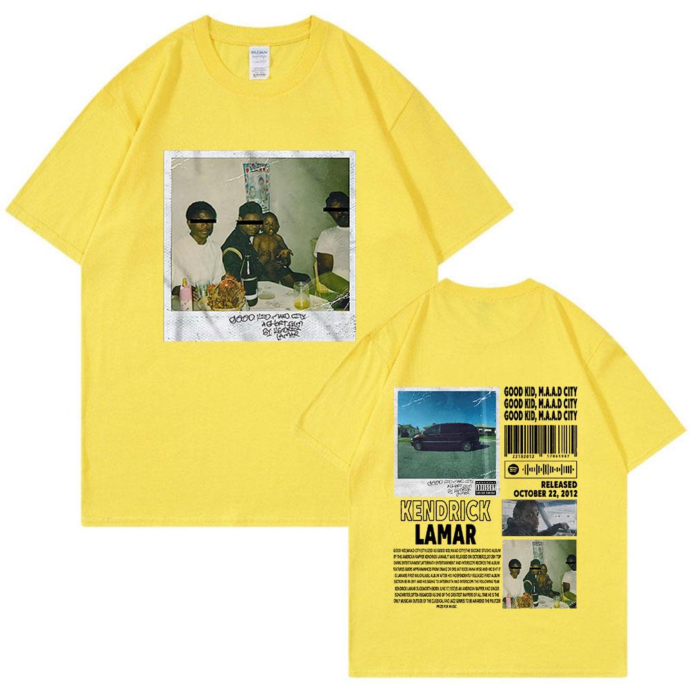 Rapper Kendrick Lamar Good Kid T Shirt Men Women Clothes Hip Hop Music Album Graphic T-shirt Fashion Vintage Oversized Tee Shirt