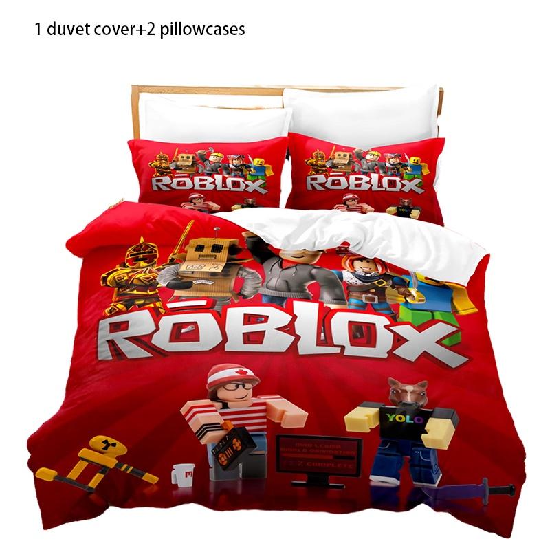 High-quality Cartoon Roblox Minecraft Bedding Set Digital Print Soft And Cozy White Color