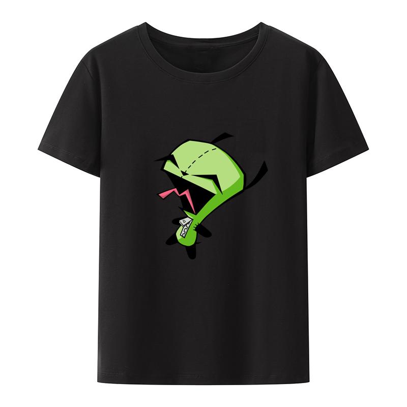 Invader Zim Grafische Kawaii Cartoon Printed Tshirt Top Humor Pattern Street Fashion Graphic Tshirts Print Leisure Hipster Cool