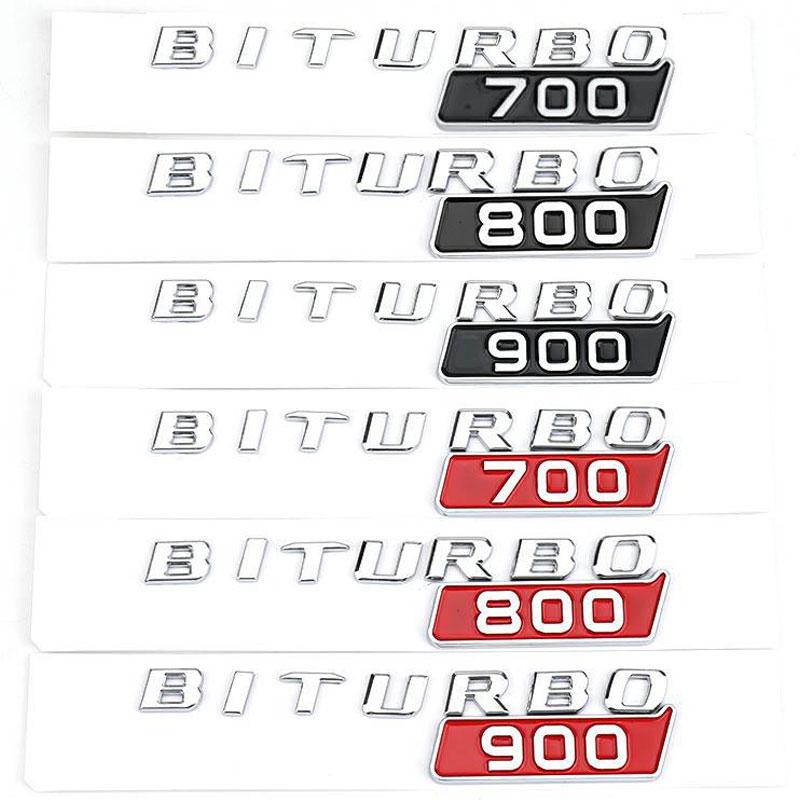 BITURBO 700 800 900 Buchstaben Auto Logo Aufkleber für Brabus 800 900 modifiziertes Zubehör Kotflügel Zieraufkleber