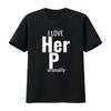 I Love His D Her P Funny Matching Couples T Shirt Vintage Washed Breathable Slightly Stylish Homme Casual Graphic