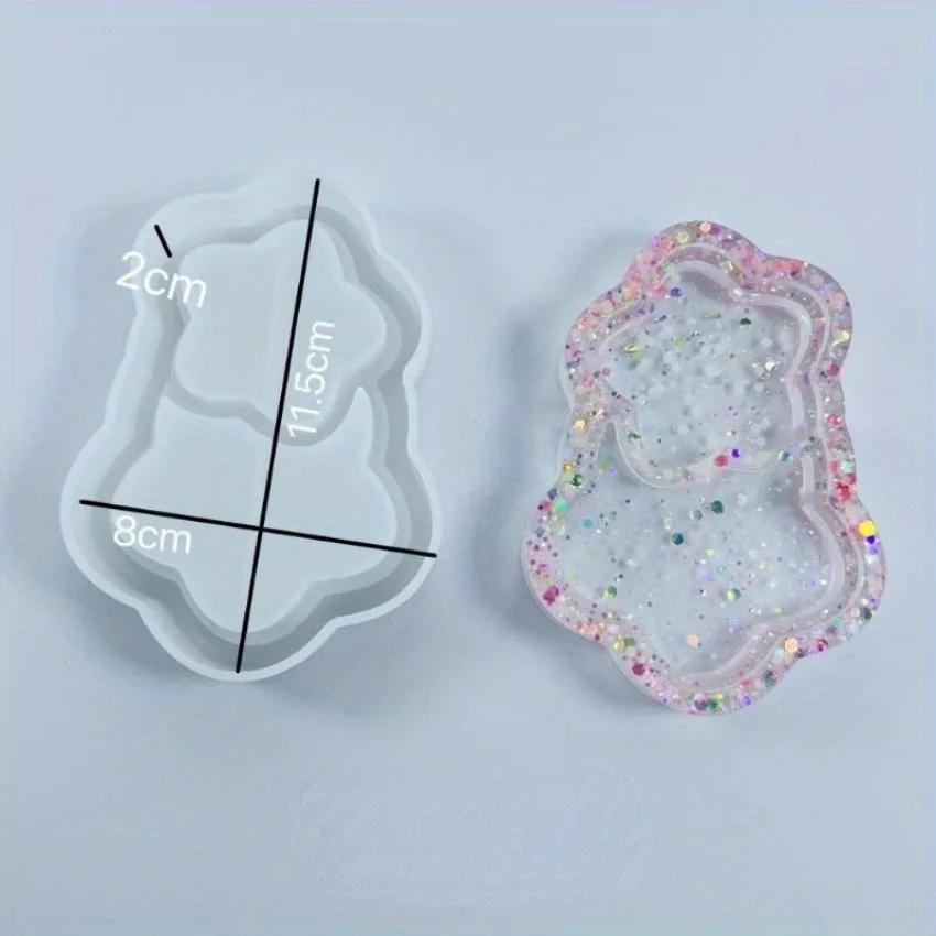 

Double Heart Shape Tray Resin Mold Cloud Coaster Silicone Molds DIY Five-pointed Star Epoxy Resin Storage Dish Plate Mould звезда