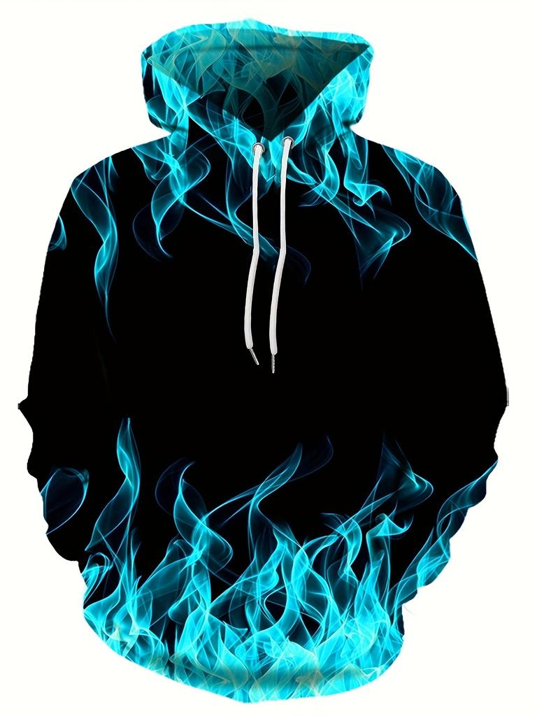 Creative Flame 3D Print Hoodie, Cool Hoodies Child Spring Autumn Pullover Hooded Sweatshirt,Oversized Harajuku Y2k Clothes