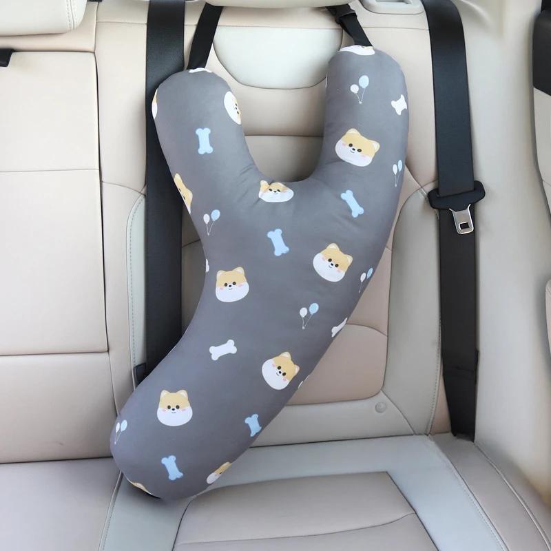 Children's Car Sleep Headrest Cartoon Car Rear Seat Protection Headrest Adult Car Seat Belt Y-shaped Pillow Interior Accessories