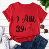 I Am 39/49 Plus Middle Finger Print Women T-shirts Short Sleeve Female Tshirts Middle Finger Graphic Grey Tee T Shirt Y2k Tops