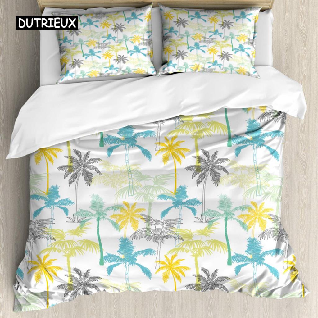 

Комплект постельного белья в гавайском стиле с экзотическими цветочными мотивами на тему тропических гавайских цветов Комплект постельного белья из полиэстера с двуспальной кроватью размера «queen-size» и размером «king-size» EU single(135x200cm)