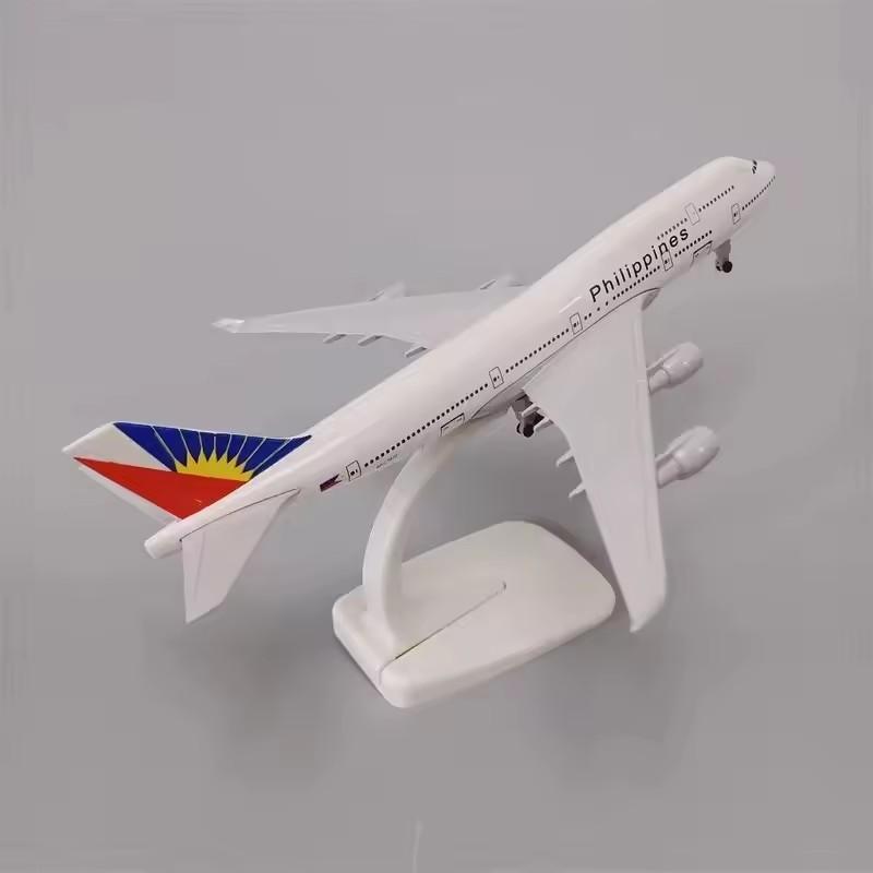 B747 Philippines Airlines 20CM 1:400 Diecast Plane Model With Base Landing Gears Alloy Aircraft Decoration Collection