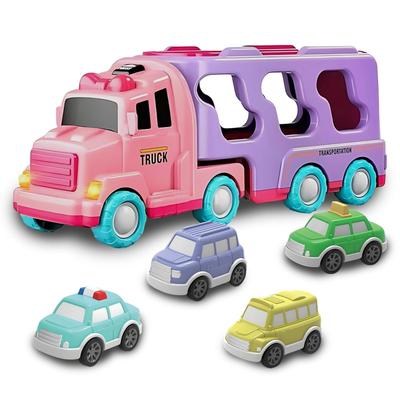 צעצוע רכב בניין HIWO מיניאטורי לבנים ולבנות גילאים וכולל מוביל ואורות וליום הולדת חג המולד בפנים זמין ב- וכחול