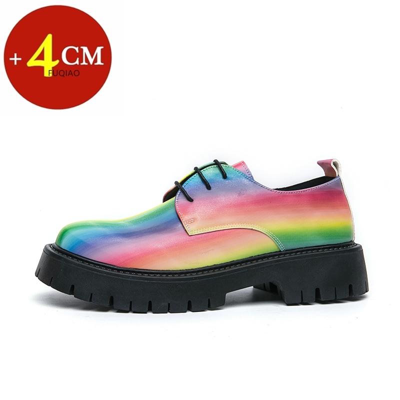 

Men s 4cm Platform Business Casual Leather Shoes Colorful Anti Slip Durable Height Increase Formal Wedding Party Oxfords Sneaker 39