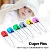 100pcs Stainless Steel Safety Pins Assorted Color Cloth Diaper Pins Safe Diaper Pins  For Knitting