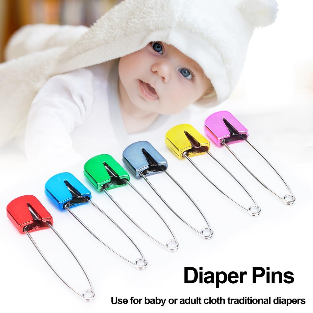 100pcs Stainless Steel Safety Pins Assorted Color Cloth Diaper Pins Safe Diaper Pins  For Knitting