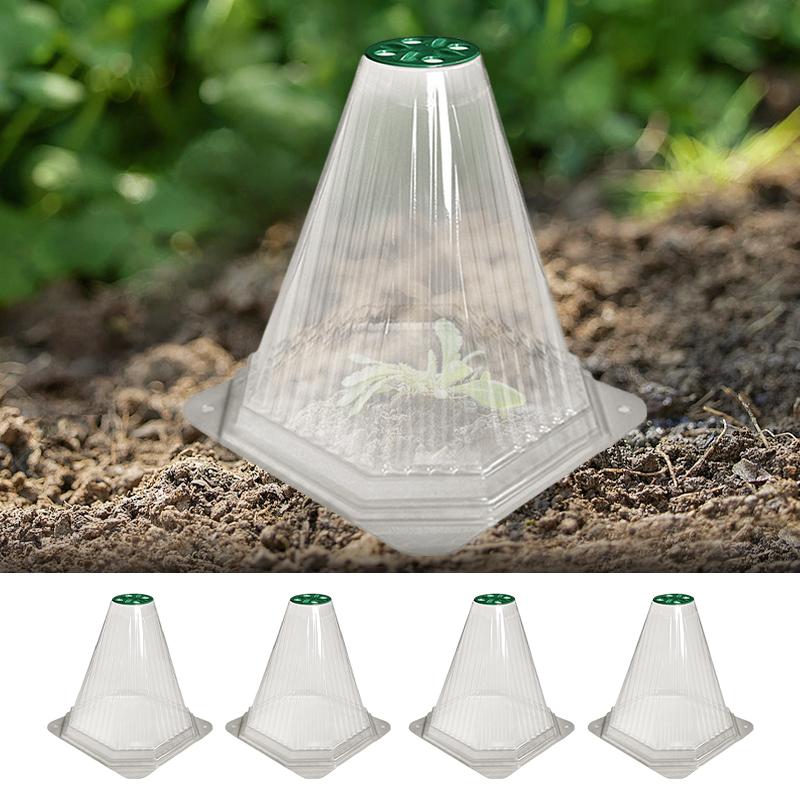 10PCS Transparent Plant Protection Cover Seedlings Grow Cover Adjustable Ventilation Lid Prevents Snail Insect Proof Protection