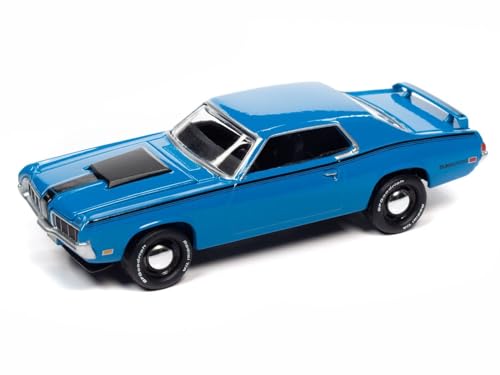 Johnny Lightning 1/64 Scale Mercury Cougar Eliminator 1970 Blue Diecast Model Car [Parallel Import]