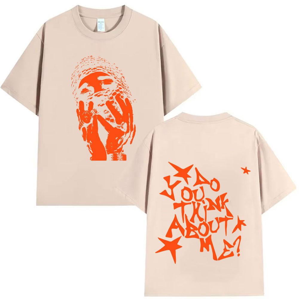 New Album Mens Pop Music Short Sleeve Tshirt Retro Summer Y2K Pure Cotton Loose Casual Fashion Pure Cotton Tshirt