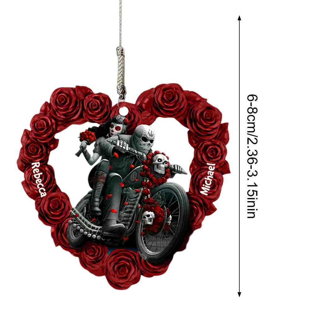 Cartoon Skull Car Rearview Mirror Acrylic Pendant Funny Car Ornament Charm Accessories Halloween Gothic Swing Pendant for Auto